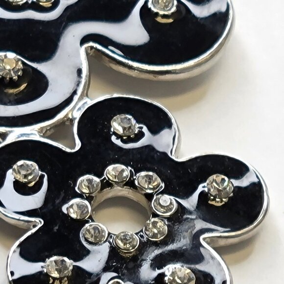Black Enamel Flower Pendant - Picture 9 of 14